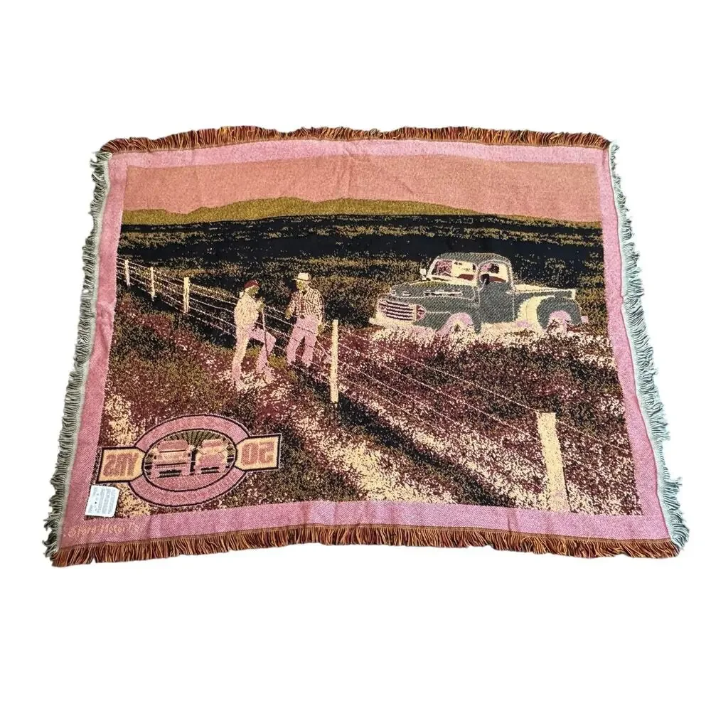 Ford F-Series 50th Anniversary Woven Tapestry Throw Blanket Built Ford Tough VTG